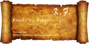 Kazári Fanni névjegykártya