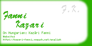 fanni kazari business card