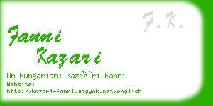 fanni kazari business card
